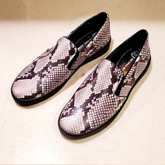 Michael Kors Snakeskin Leather Slip On Loafers - Picture 4 of 6